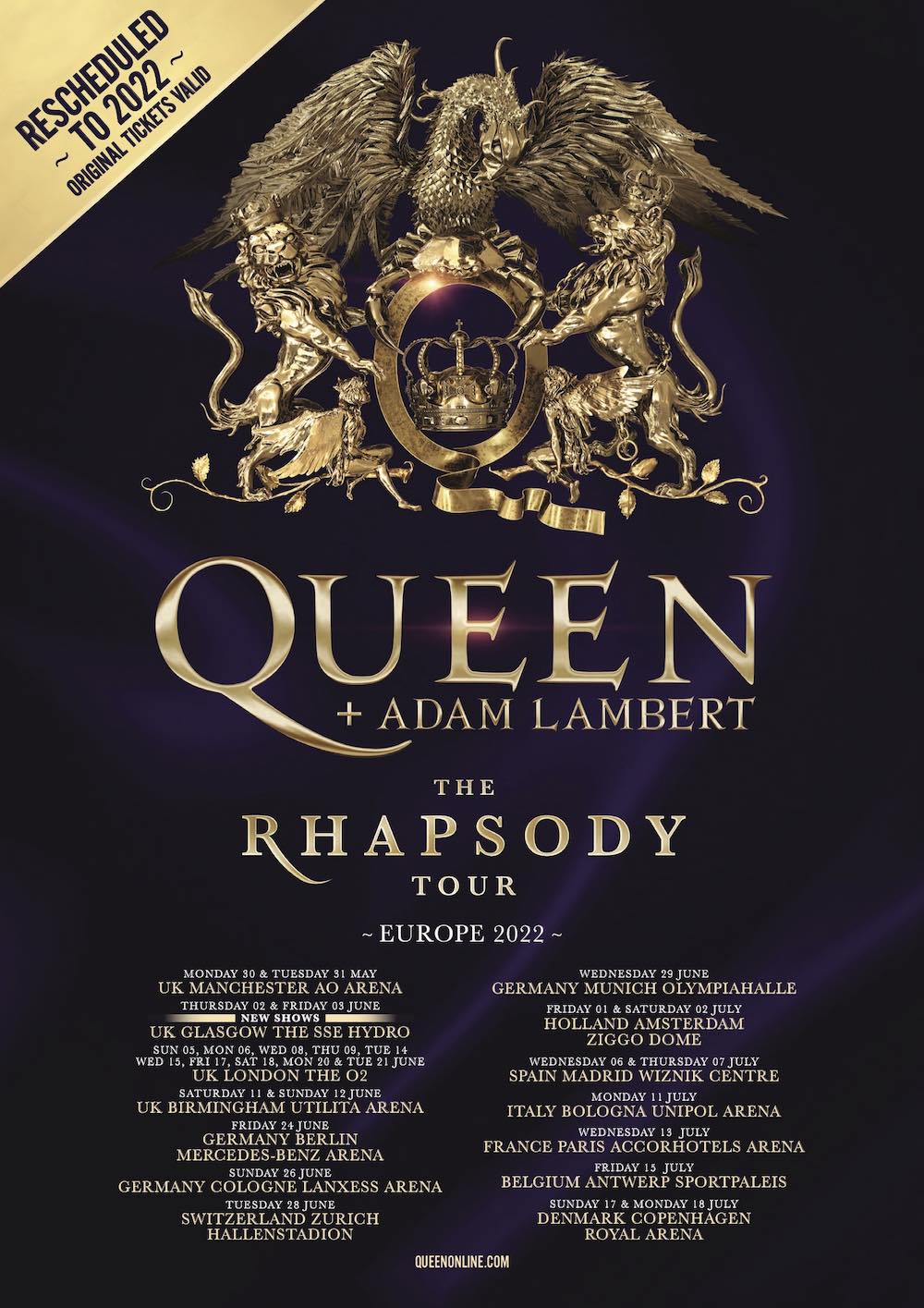 queen tour dates 2022